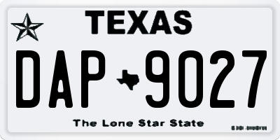 TX license plate DAP9027