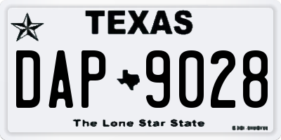TX license plate DAP9028