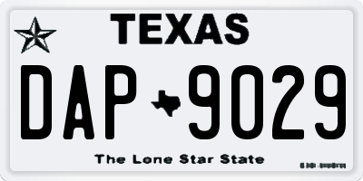 TX license plate DAP9029