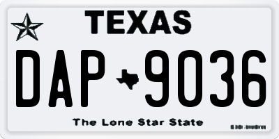TX license plate DAP9036