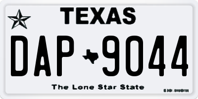 TX license plate DAP9044