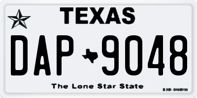 TX license plate DAP9048