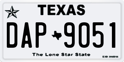 TX license plate DAP9051