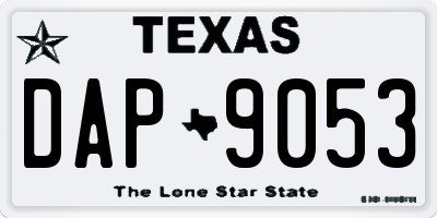 TX license plate DAP9053