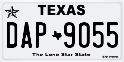 TX license plate DAP9055