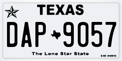 TX license plate DAP9057