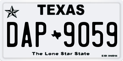 TX license plate DAP9059