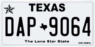 TX license plate DAP9064