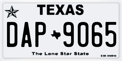 TX license plate DAP9065
