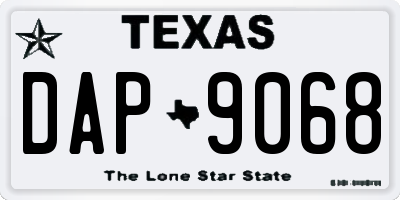 TX license plate DAP9068