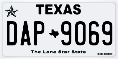 TX license plate DAP9069