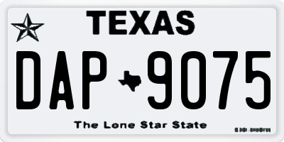 TX license plate DAP9075