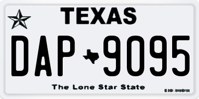 TX license plate DAP9095