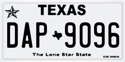 TX license plate DAP9096