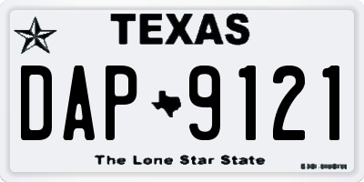 TX license plate DAP9121