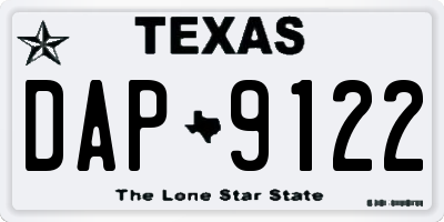 TX license plate DAP9122