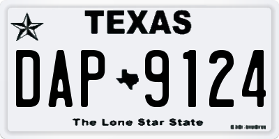 TX license plate DAP9124