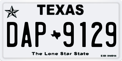 TX license plate DAP9129