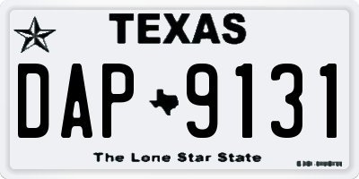 TX license plate DAP9131