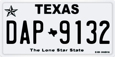 TX license plate DAP9132