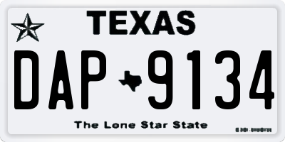 TX license plate DAP9134