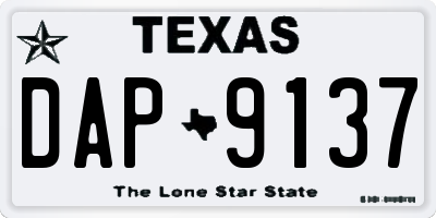 TX license plate DAP9137