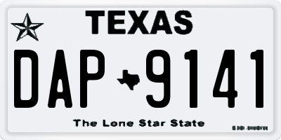 TX license plate DAP9141