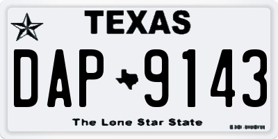 TX license plate DAP9143