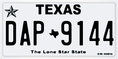 TX license plate DAP9144