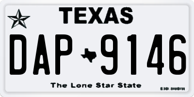 TX license plate DAP9146