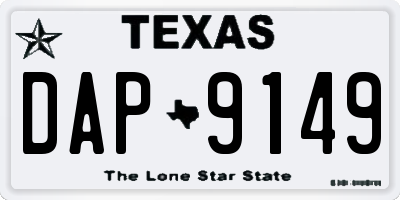 TX license plate DAP9149