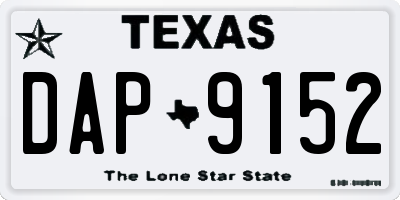 TX license plate DAP9152