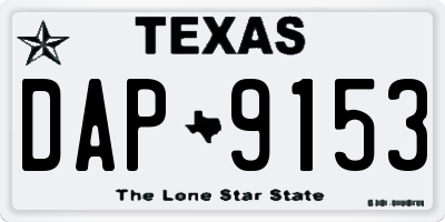 TX license plate DAP9153