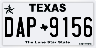 TX license plate DAP9156