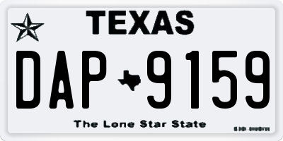 TX license plate DAP9159