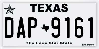TX license plate DAP9161