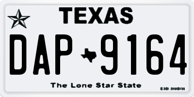 TX license plate DAP9164