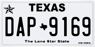TX license plate DAP9169