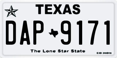 TX license plate DAP9171