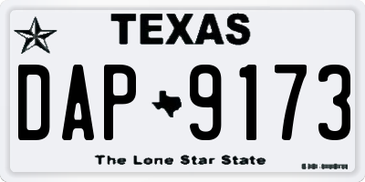 TX license plate DAP9173