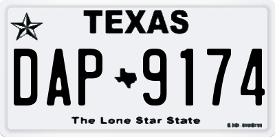 TX license plate DAP9174