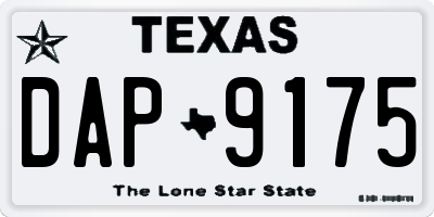TX license plate DAP9175