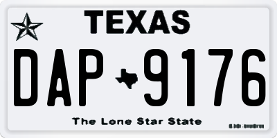 TX license plate DAP9176