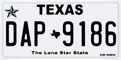 TX license plate DAP9186
