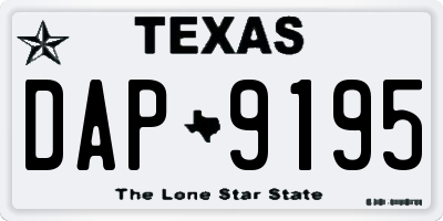 TX license plate DAP9195