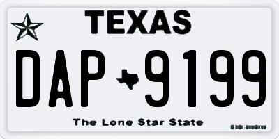 TX license plate DAP9199