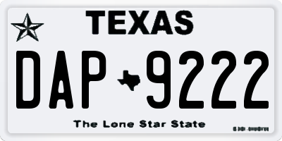 TX license plate DAP9222