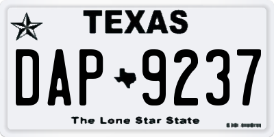 TX license plate DAP9237