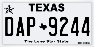 TX license plate DAP9244