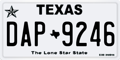 TX license plate DAP9246